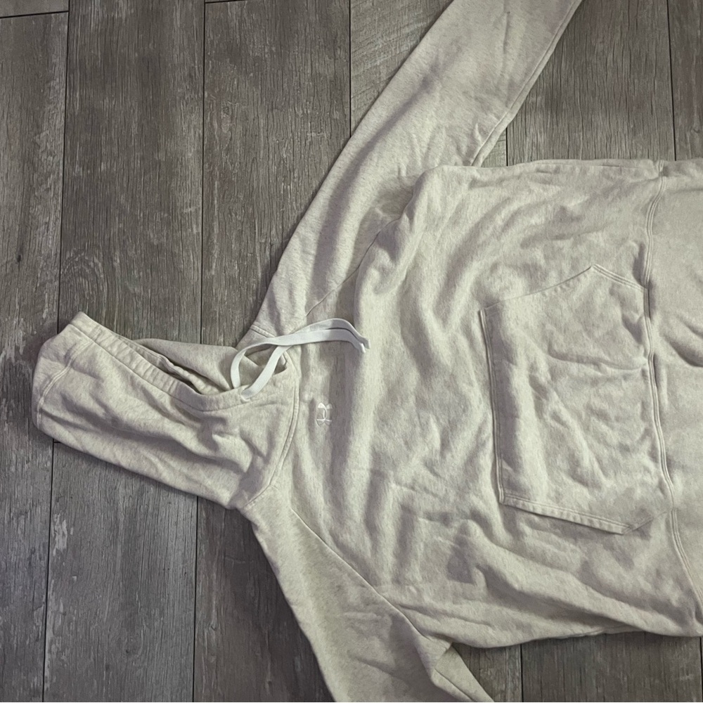 Cream Hoodie with Front Pocket